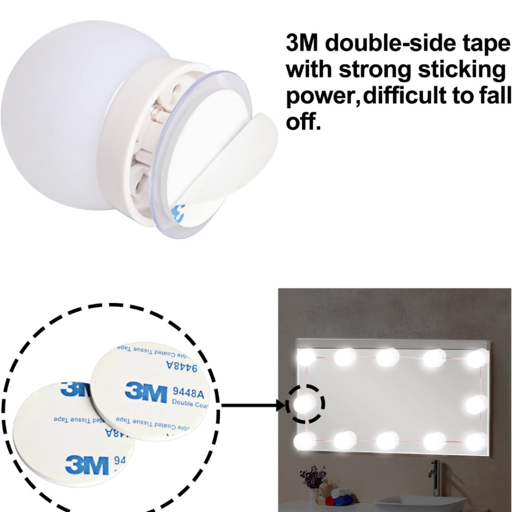 Hollywood Style Led Vanity Mirror Lights Kit with 10 Dimmable Light Bulbs - Picture 3 of 6